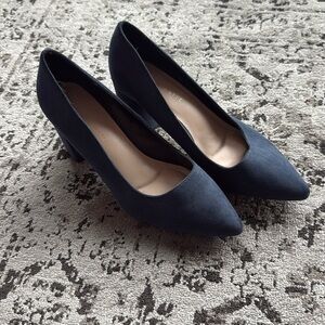 Blue suede 3” block heel!